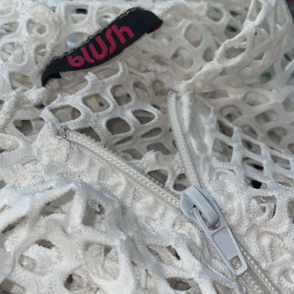 Blush - White, Honey comb mesh material with soft cotton cuffs